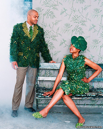 Quick Costume: Swamp Couple | Martha Stewart
If you have an old dress, a ton of plastic leaves and a hot glue gun, you can make this in under 30 minutes! I know this might sound insane but I think she looks really classy! If I had to go to a party,...