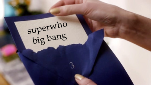 castieldontcare:SuperWho Big BangPlease take a look! THE POWER OF GODSTIEL COMPELS YOU! :|EVERYBODYG