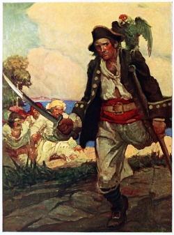 oldbookillustrations:  Louis Rhead, frontispiece from Treasure Island, by Robert Louis Stevenson, New York, circa 1915. (Source: archive.org) 