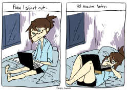 followtheklainebow:  fwips:  Laptop Usage in Bed: the slippery slope  Yep.  Yep.