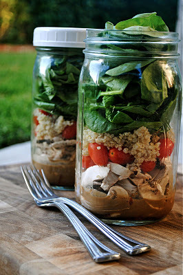 hanimcooks:  Salad In A Jar. Salad in a jar recipe - good idea for work. As long as dressing and let