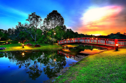 bluepueblo:  Red Bridge at Sunset, Kyoto,