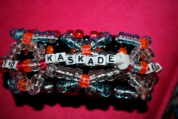 &ldquo;Keep calm and listen to Kaskade&rdquo; cuff I made for David for Escape. :) It&rsquo;s Fire &amp; Ice inspired as you can tell by the colors.