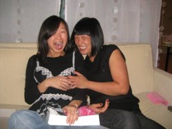 aninfinitejmfan:  Chinese lesbian wannabees Like those Indian sluts these two gals from China are using the excuse of a lingerie party to essentially grab tits.