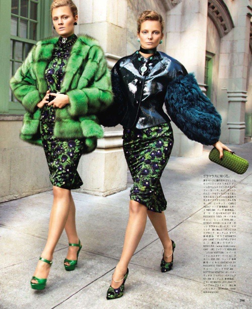 monsieur-j:Constance Jablonksi & Eniko Mihalik by Alex Cayley for Vogue Japan December 2011