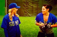 calzona: ARIZONA: Oh! Hey! What are you doing out here?CALLIE: I’m a roving outfielder. I’m a…rovin’ I’m rovin’ I’m rovin’ rovin’ rovin’. 