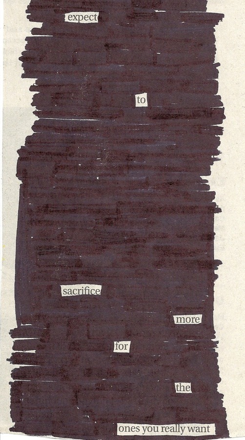 newspaperblackout:  A newspaper blackout by anxicopenhagen:  my first newspaper blackout