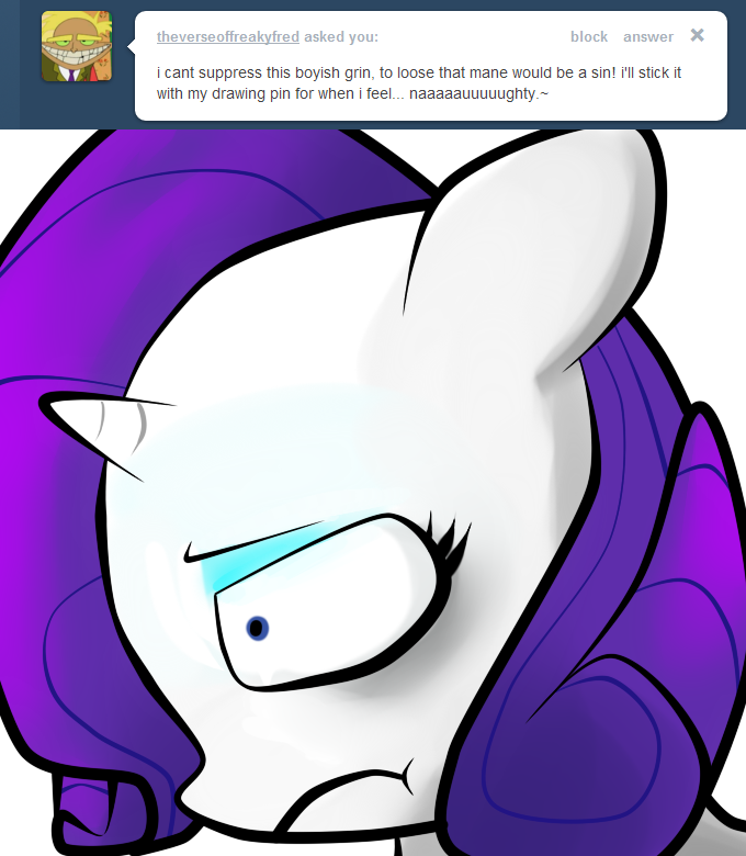 rarityanswers:  Why are all of these creepy colts coming from?  :C