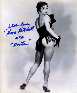 Novita   (aka. Rosie Mitchell) A more-recent autographed print made from a vintage 50&rsquo;s-era promo photo..