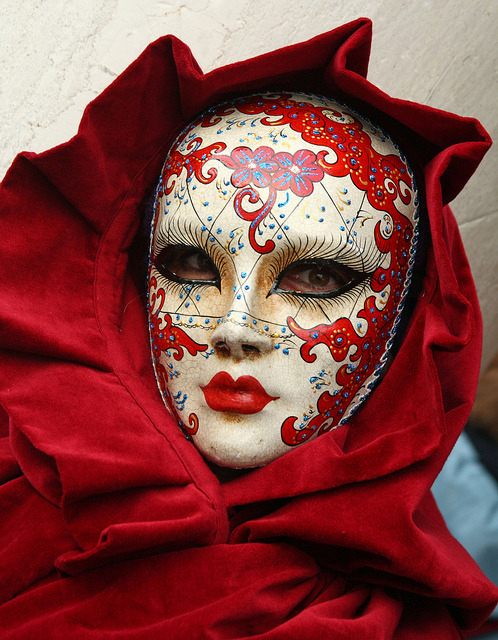 Very cool mask in red at the 2010 Carnevale in Venice (IMG_9633a) by Alaskan Dude on Flickr.