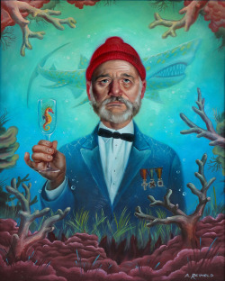 Spokeart:  Absolutely Amazing Oil Painting Of Bill Murray/Steve Zissou By Artist