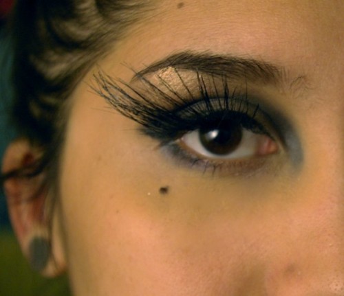 DIY False Eyelashes Using a Makeup Brush and Eyelash Glue. Make them as big as you want, embellish t