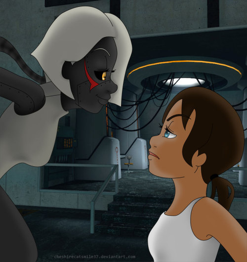 “How does that make you feel?” GLaDOS (personified) and Chell from Portal