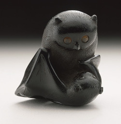 aleyma:  Horaku, Owl and Bat netsuke, early