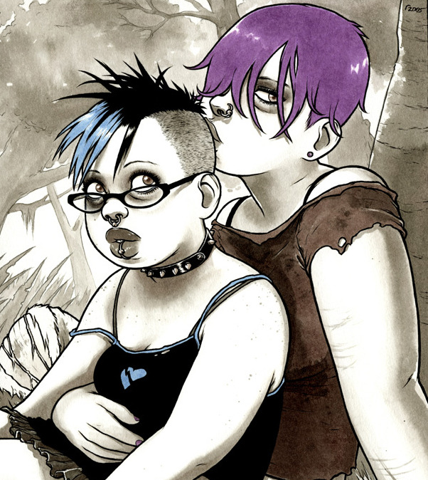 baddominicana:  thegang: Comic book illustrations by Ross Campbell. (via @MuxerMaravilla)