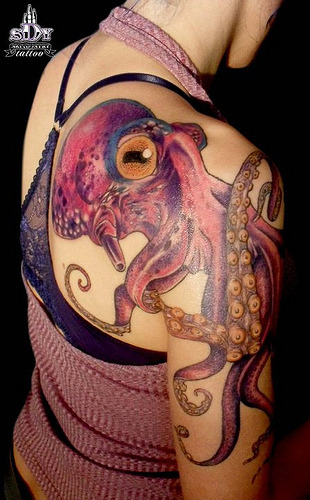 tattoos:  octopus (by tattoo caro cortes)