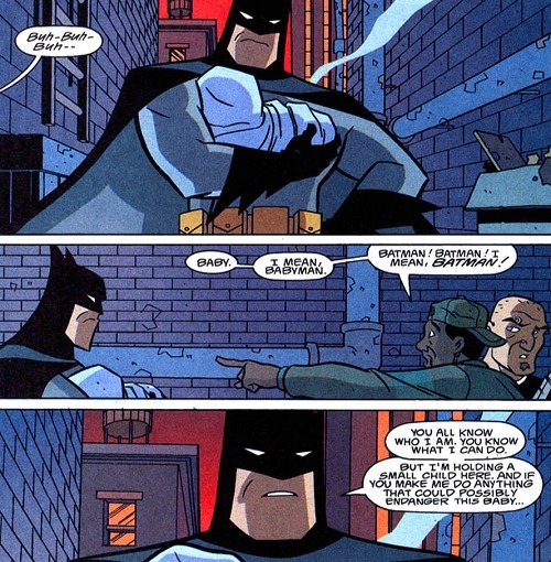 crowstories:shityeahh:miss-mgann:DCAU muggers are the nicest muggers.-Gotham Adventures #26god batma