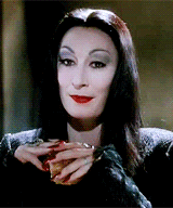speakless:  Anjelica Huston as Morticia Addams in The Addams Family (1991) 