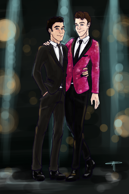 dreamingpartone: Reasons for this: 1) I just wanted to draw Kurt in that sparkly blazer (and then Bl