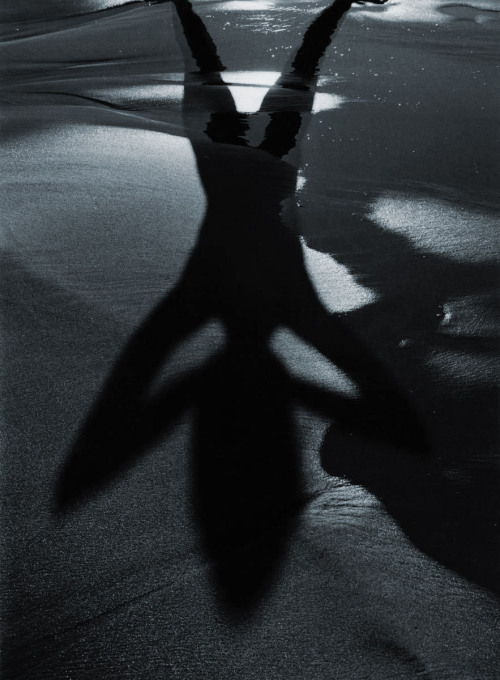 Ombre sur la plage photo by Lucien Clergue, Née de la Vague series; Camargue, 1968