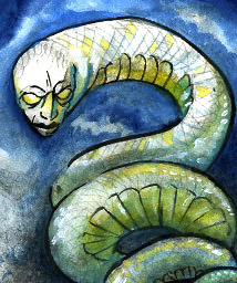 Ilomba
Origins- Lozi (Zambia)
Seasnake
A that is the creation of a sorcerer to attack it’s maker’s desired enemy. It appears as a regular seasnake to normal people but on the desired target it has the head of it’s creator.
The eyes of the Ilomba...