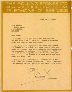 awesomepeoplehangingouttogether:  Mick Jagger and Andy Warhol corresponding 