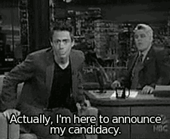 iwantcupcakes:  iwantcupcakes: The Tonight Show with Jay Leno, September 22nd 2003.  In celebration of today’s US presidential election, here’s RDJ announcing his candidacy.  Kind of. 
