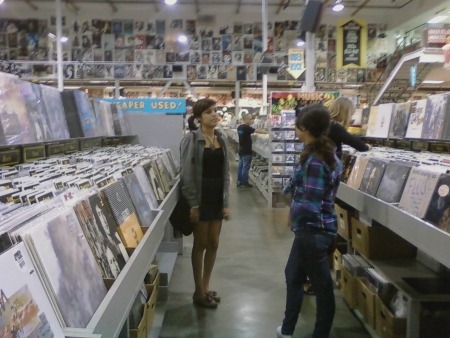 addyandthewolf:  nancy and val  at amoeba records  