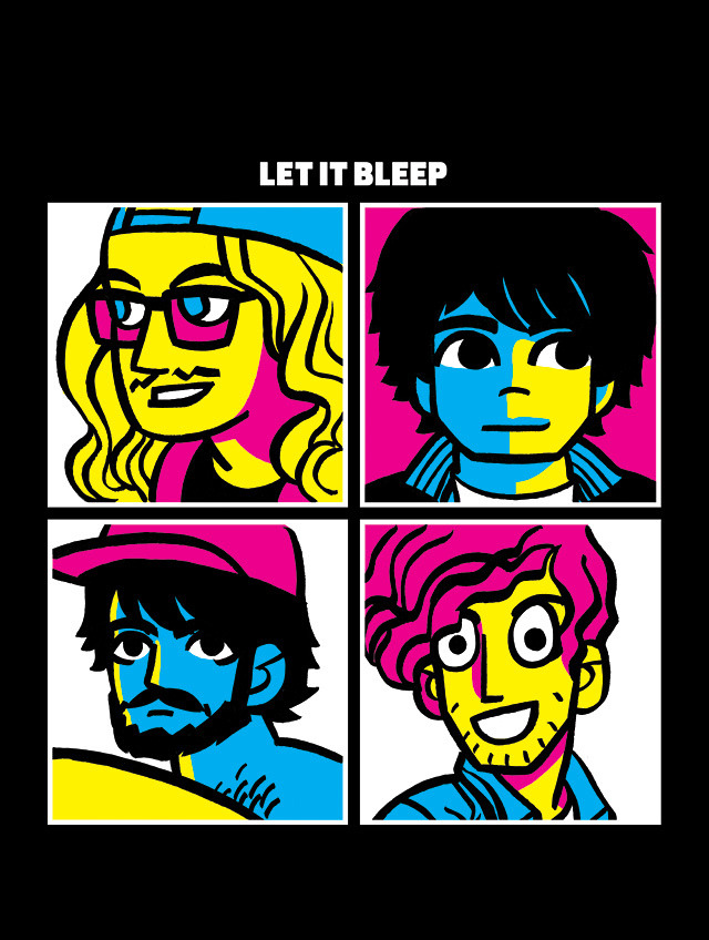 Let It Bleep: Anamanaguchi x Beatles mash-up art by Bryan Lee O'Malley (of Scott Pilgrim fame).
The Brooklyn-based boy band popped up on Last Call with Carson Daly the other night, by the way – watch them pretend to play arcade games and shove dudes...