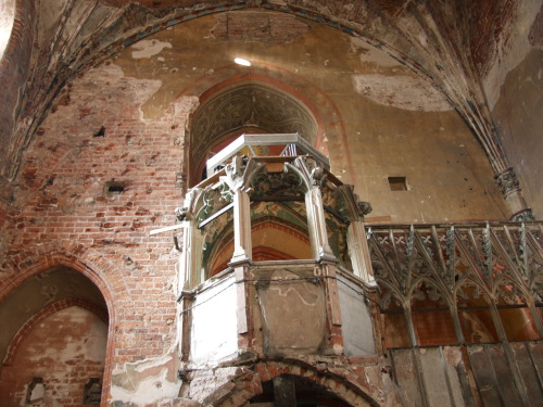 heavy post-World War II damage in Malbork castle. still incredibly beautiful.