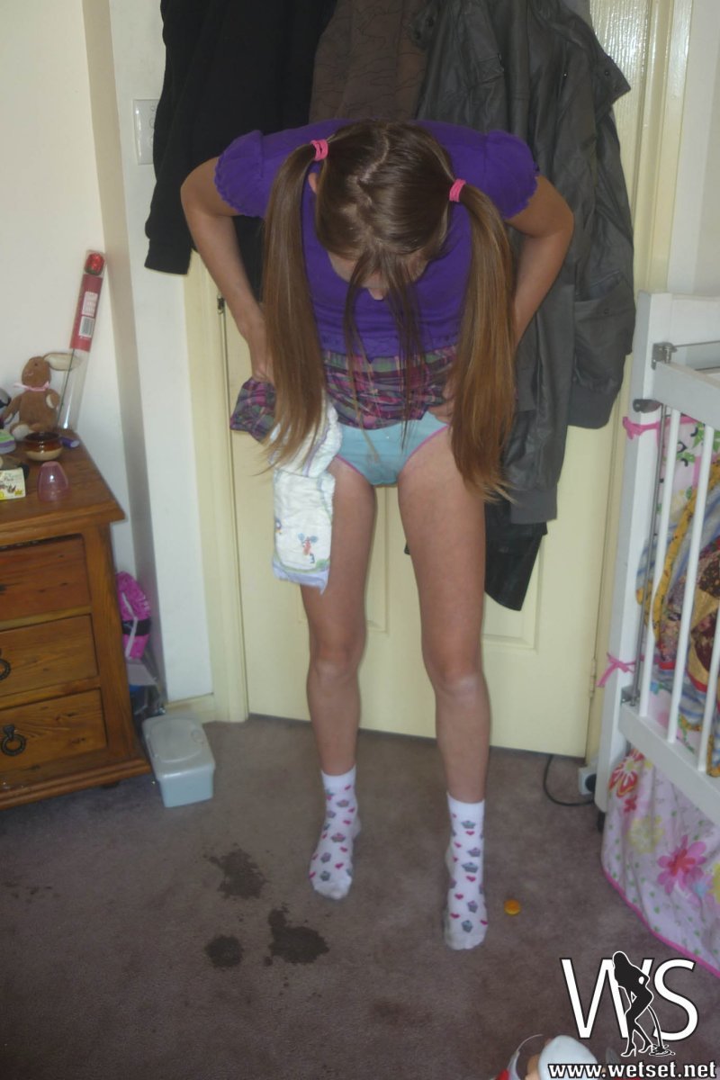 Oops, she&rsquo;s a little late with that diaper, but then she got to enjoy wetting