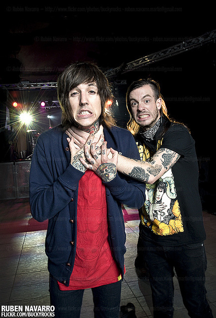 slipkvid:  ROCKZONE Magazine Cover Shoot with Oliver Sykes (Bring Me The Horizon) & Liam Cormier (Cancer Bats) by Rubén Navarro | THROUGHTHELENSES.com on Flickr.  i love oli but im reblogging it for liam cormier. so hott.