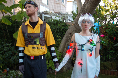 sir-awesomus:  My girlfriend and I as human versions of Wall-E and Eve for Halloween.  Oh my fucking God, this is perfect.