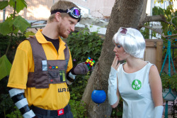 Sir-Awesomus:  My Girlfriend And I As Human Versions Of Wall-E And Eve For Halloween.