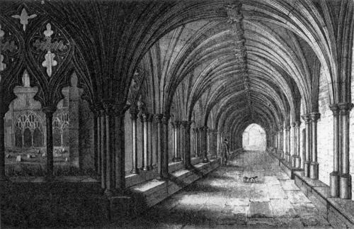 Image title:Plate XXV. The Cloisters, Norwich Cathedral.Source:Thompson, A. Hamilton: “The Cathedral