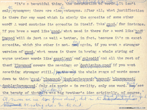 bookshavepores:George Orwell’s manuscript of 1984 (x)