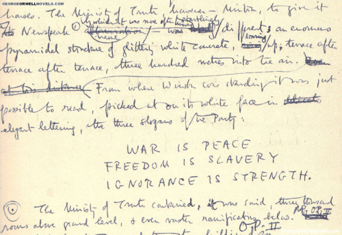 bookshavepores:George Orwell’s manuscript of 1984 (x)