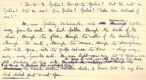 bookshavepores:George Orwell’s manuscript of 1984 (x)