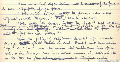 bookshavepores:George Orwell’s manuscript of 1984 (x)