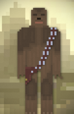curattor:  8bit Chewbacca &amp; 8bit Han Solo by DavidtheDestroyer 