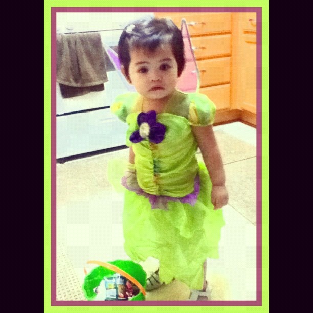 Her first time trick-or-treating!  (Taken with instagram)