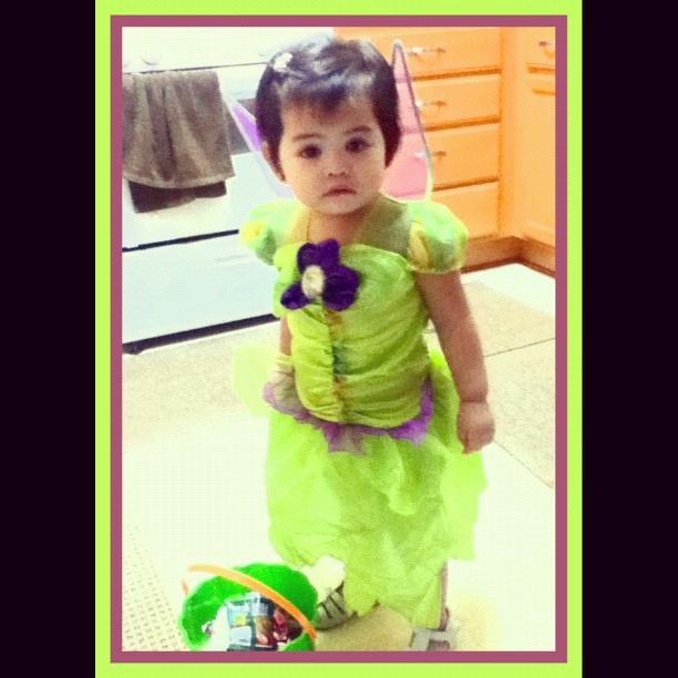 Her first time trick-or-treating!  (Taken with instagram)