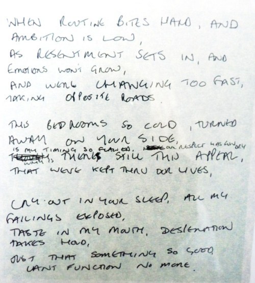 paleviolet:Love Will Tear Us Apart - Ian Curtis’ original handwriting