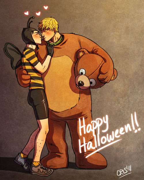 zerachin:buttastic:cris-art:Happy Halloween! for Teddy and Billy.so uh Billy’s leg hair is my favori