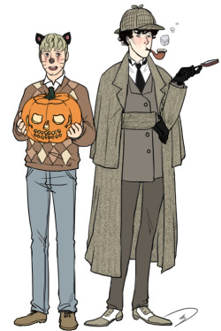 john c'mon that pumpkin cost more than your costume didn&rsquo;t it cheap ass oranges-rule: cmon&rsquo; deerstalker sherlockkkkk please!                                                 xercesblue: Sherlock  and John in their halloween costumes&hellip;