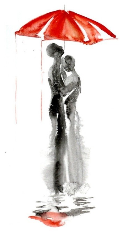 babinus:   “Abstract love red umbrella”  Elena Romanova 