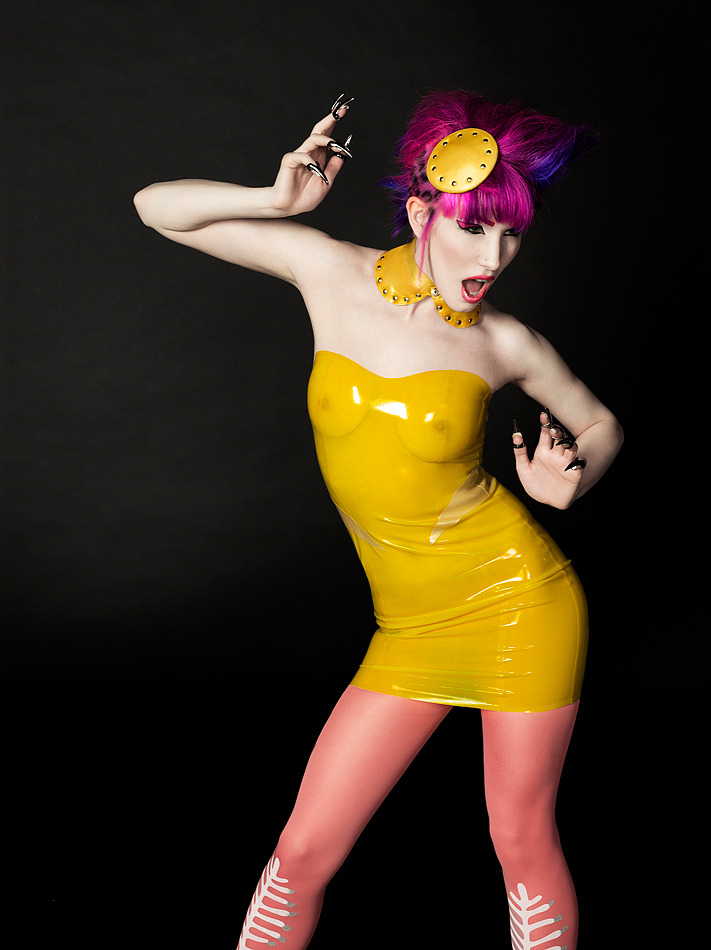 hmslatex:  Photograhpy: Catherine DayModel: RyoDress: HMSlatex Kitty DressLegwear: