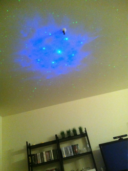 I have a galaxy on my ceiling! Laser Stars