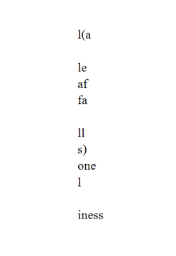 visual-poetry:  l(a) by e.e. cummings some