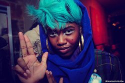 colorfulcuties:  ledivinefeline:  Photography by the dear Quazi -king at a party earlier this year. As you can see I had this brilliant shade of blue hair and looking at this picture always makes me miss it.He’s been calling me Lady Blu since.  ♥